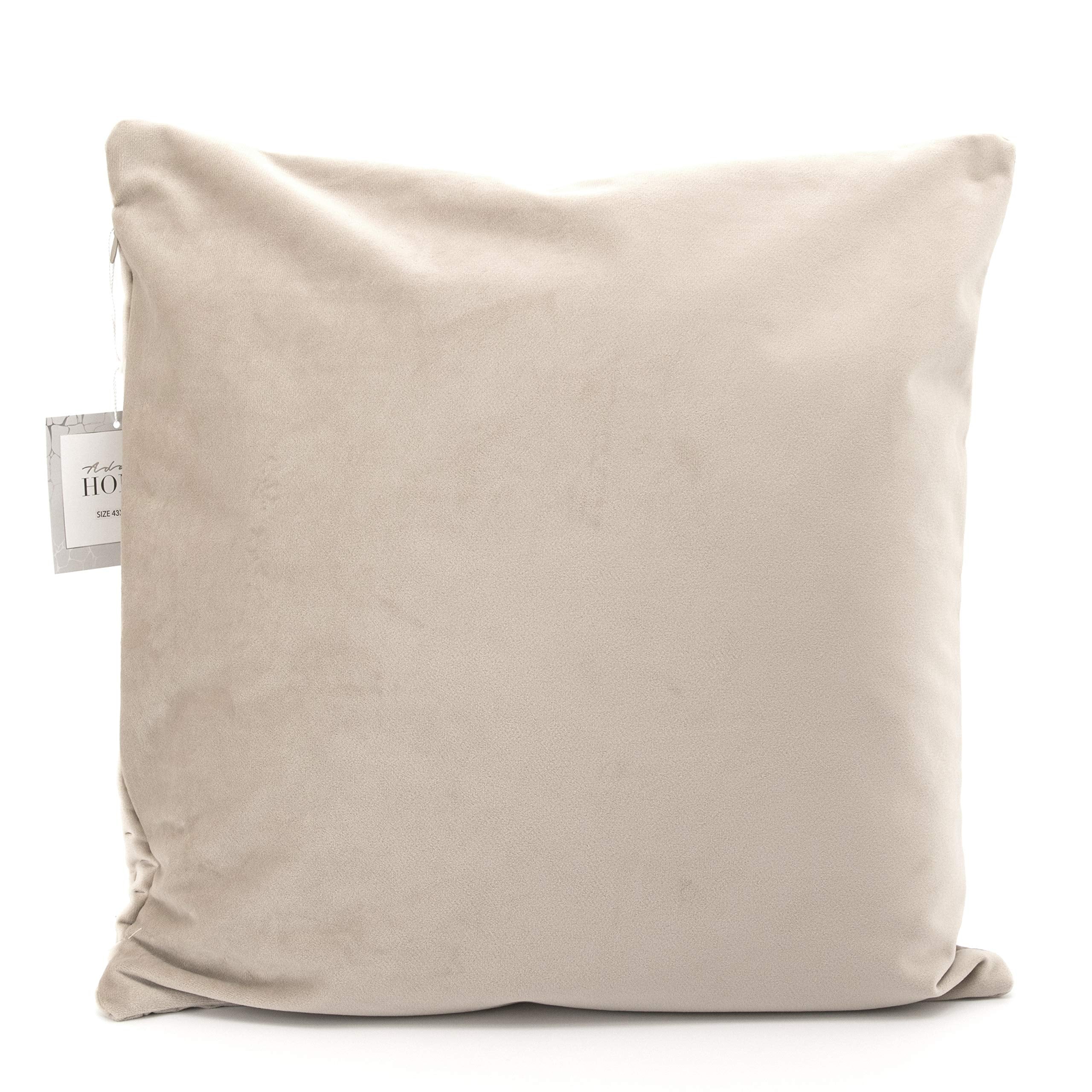 Quilted Velvet Cushion Covers 43x43 cm – 5 Colours, Packs of 2 & 4
