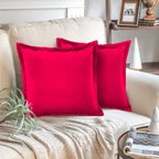 Velvet Cushion Covers 45x45 cm – Red 18''x 18''