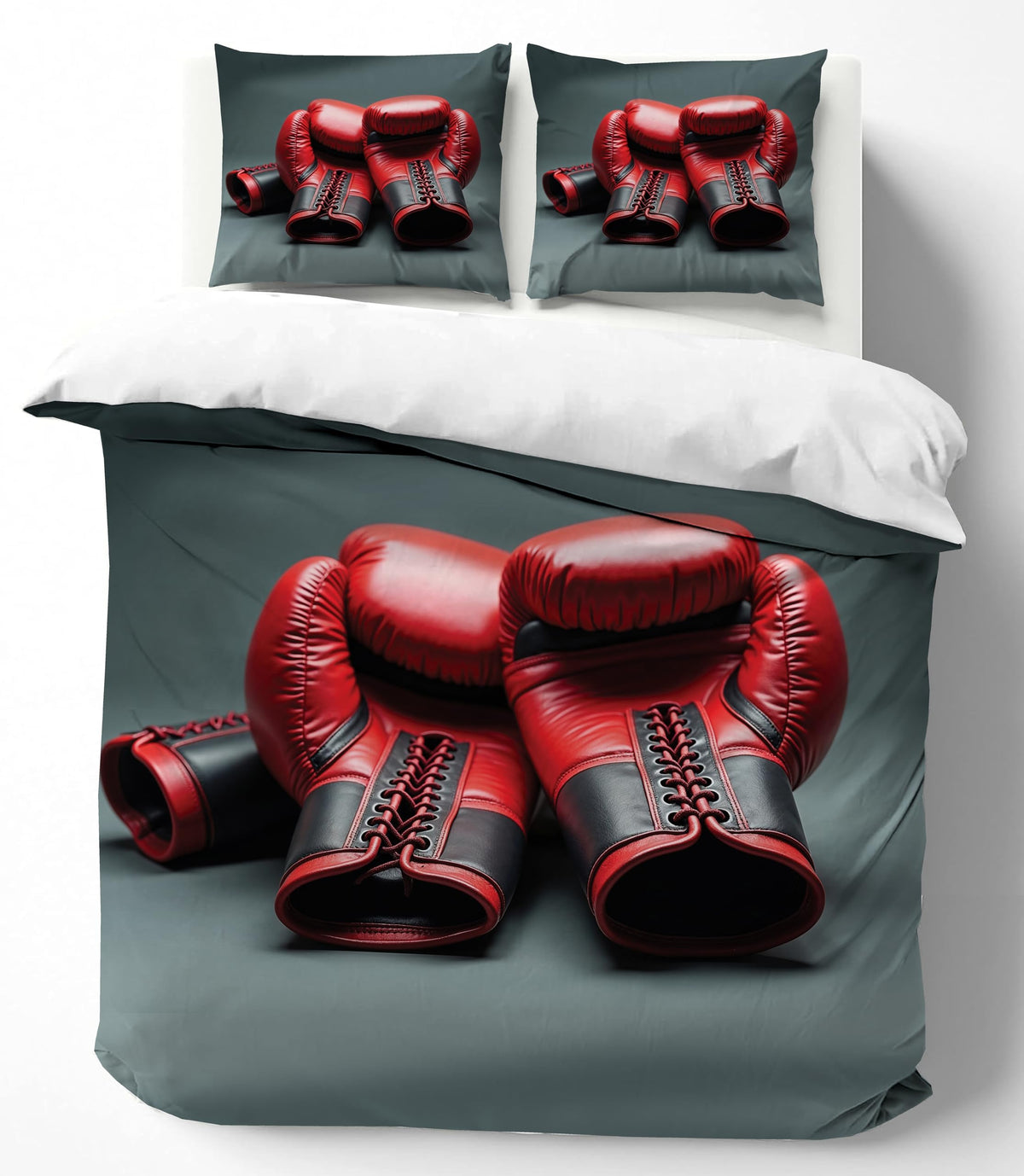 Boxing Gloves Duvet Cover Set – Red Black Boxing Gloves