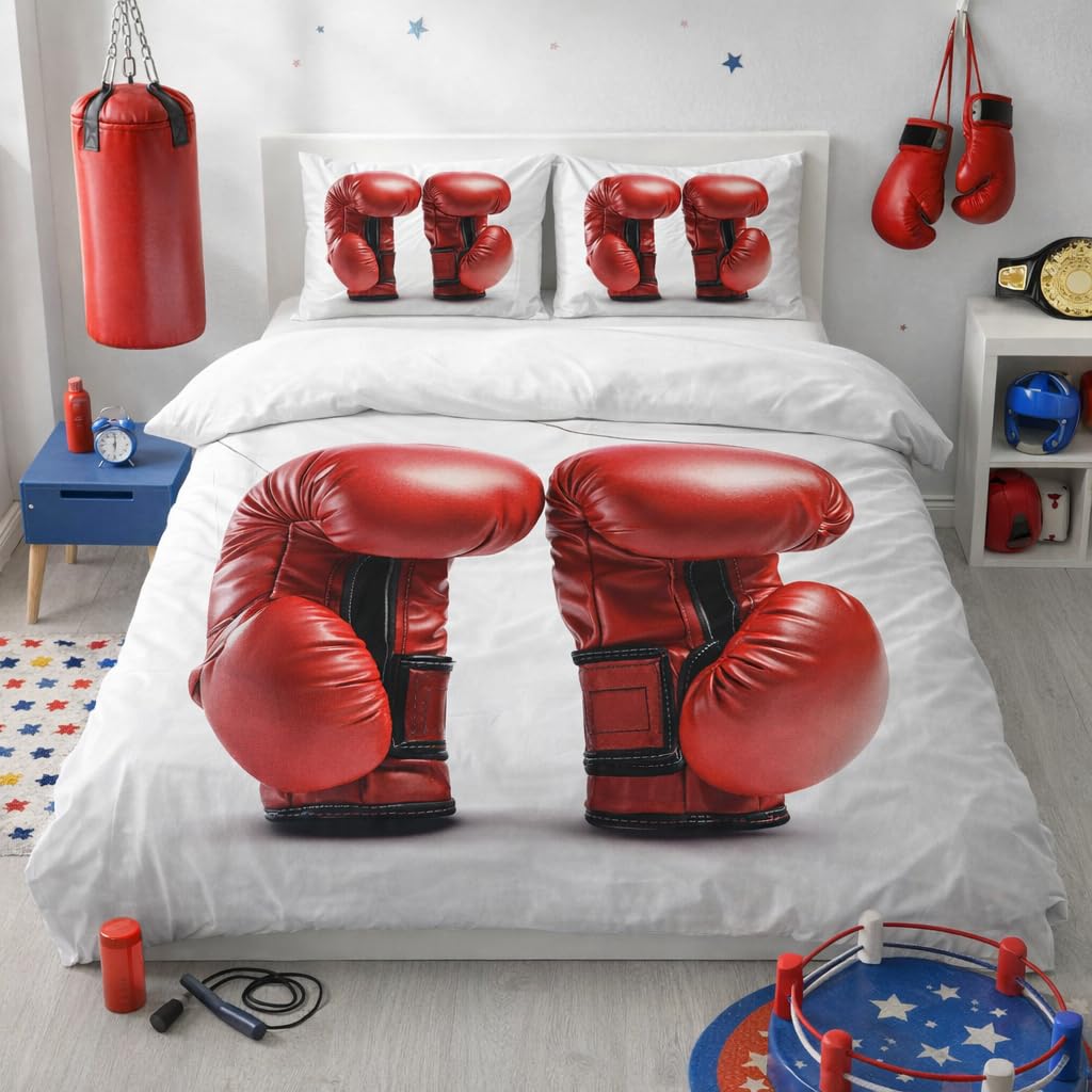 Boxing Gloves Duvet Cover Set – Red Boxing Gloves