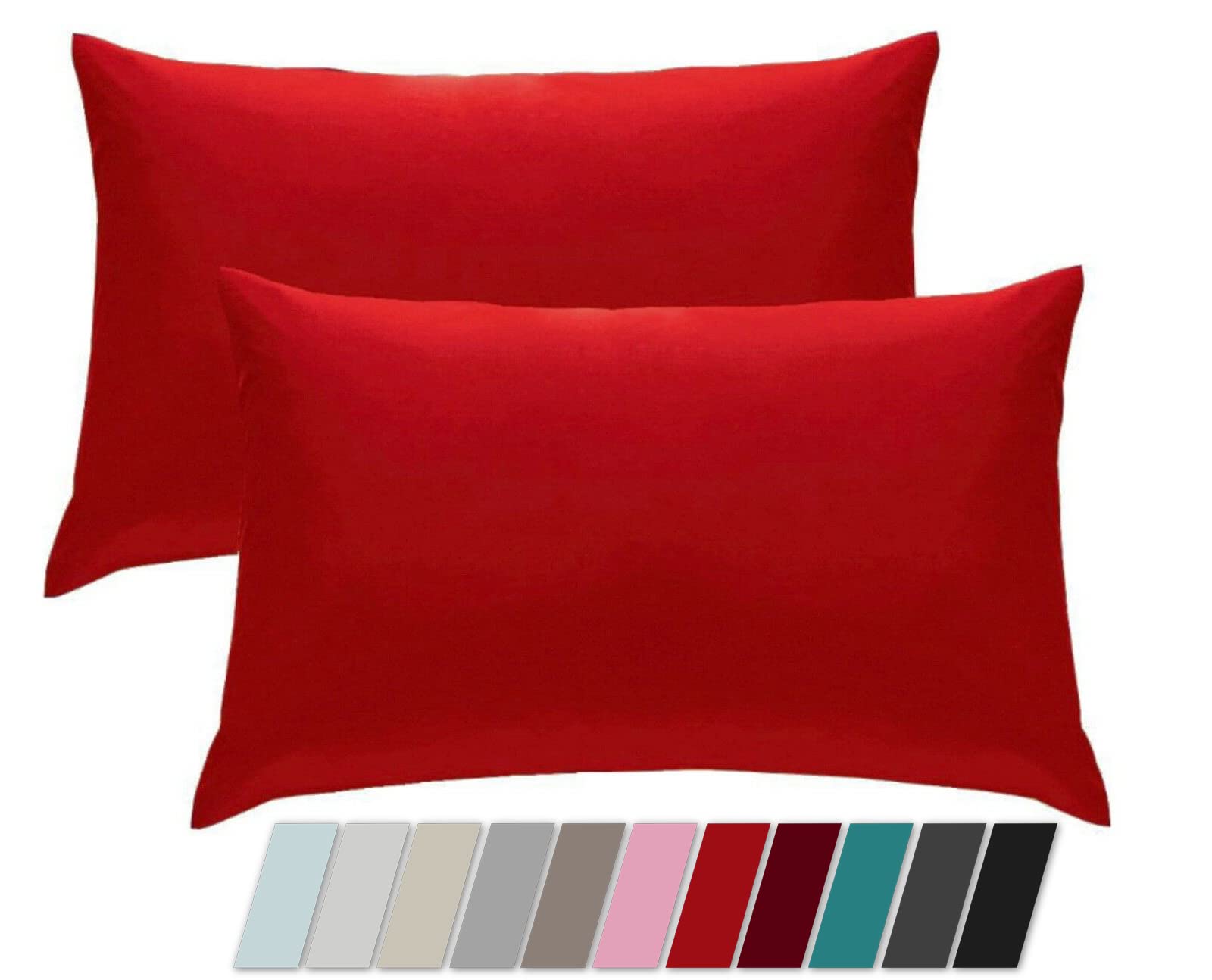 Cotton Blend Pillowcases 48x74 cm – Red