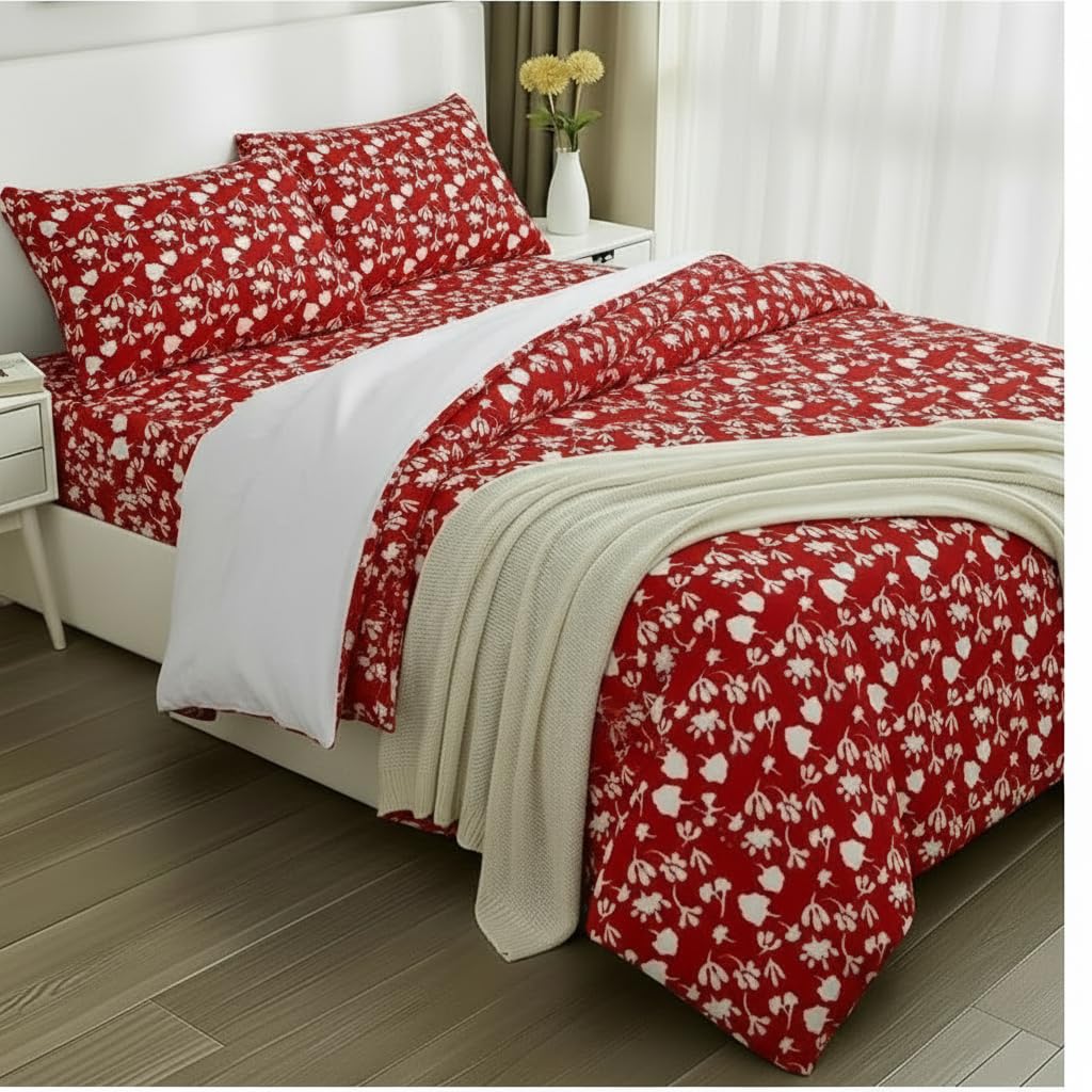 Rhyn Floral Duvet Cover Set – Red Floral