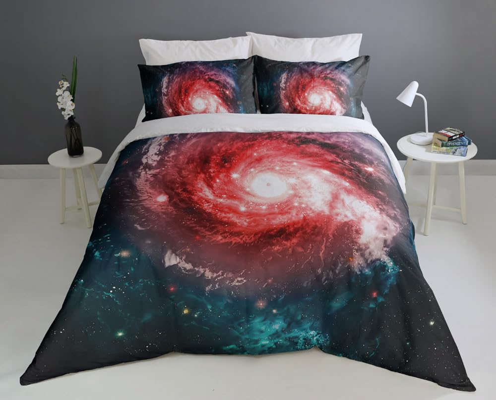 Space Duvet Cover Set – Red Nebula