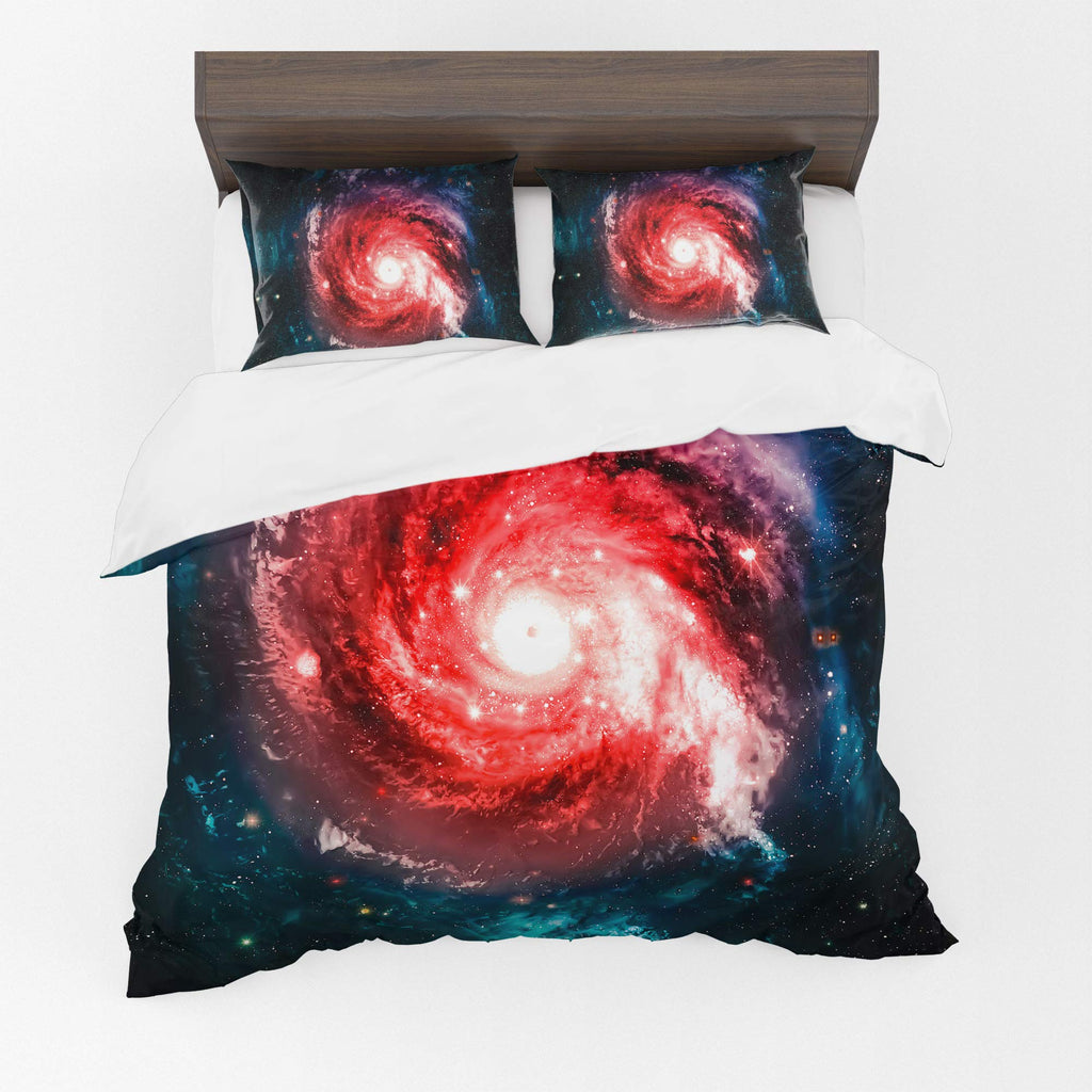 Space Duvet Cover Set – Red Nebula