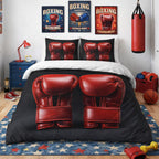 Boxing Gloves Duvet Cover Set – Red Upward Boxing Gloves