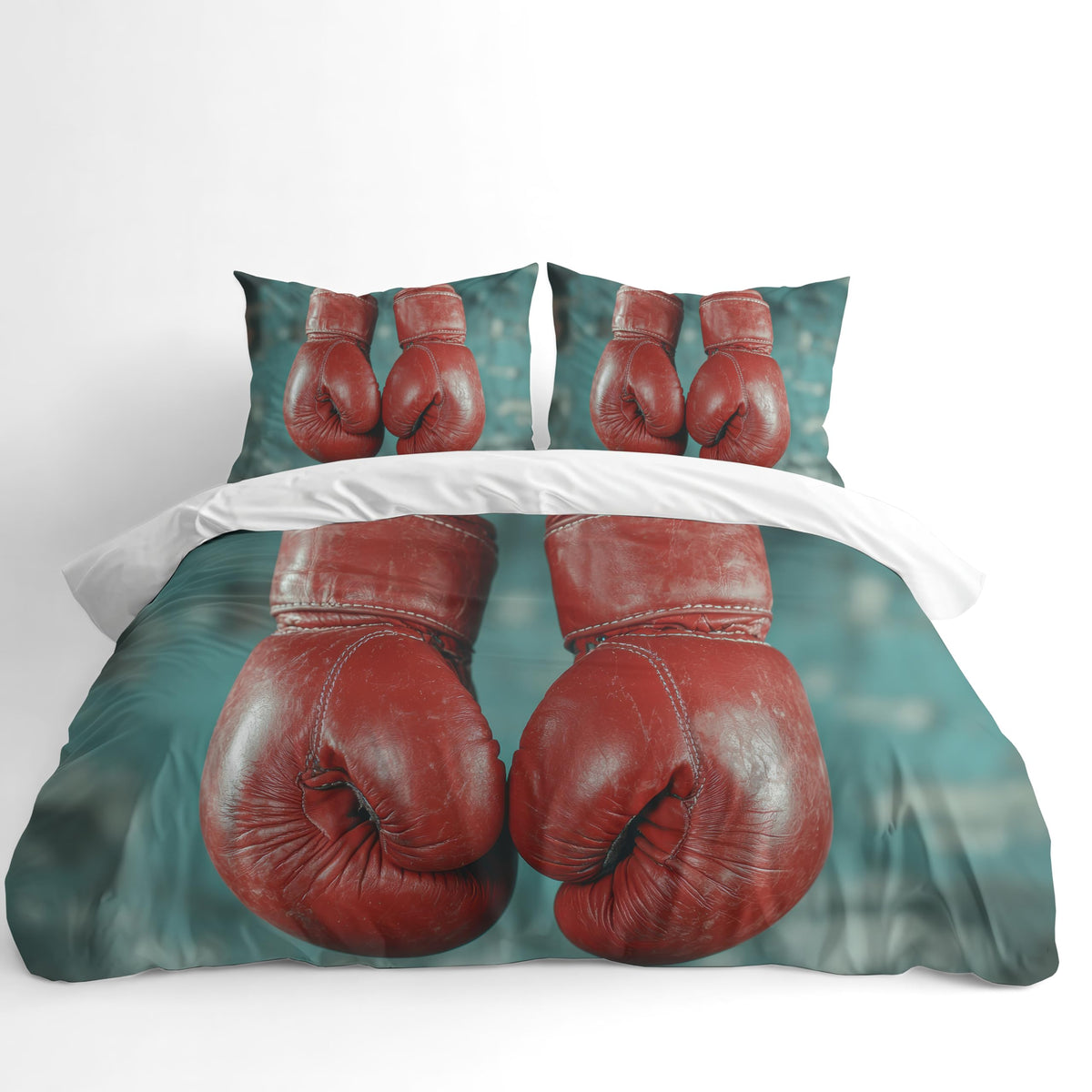 Boxing Gloves Duvet Cover Set – Red Vintage Boxing Gloves Main image