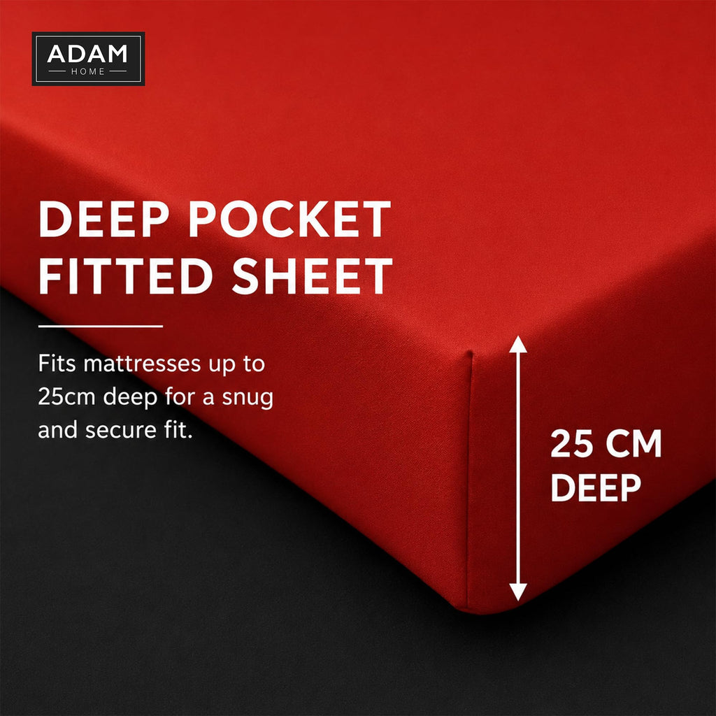 Reversible Duvet Cover Set with Fitted Sheet – 7 Colours, Single to Super King (view 12)