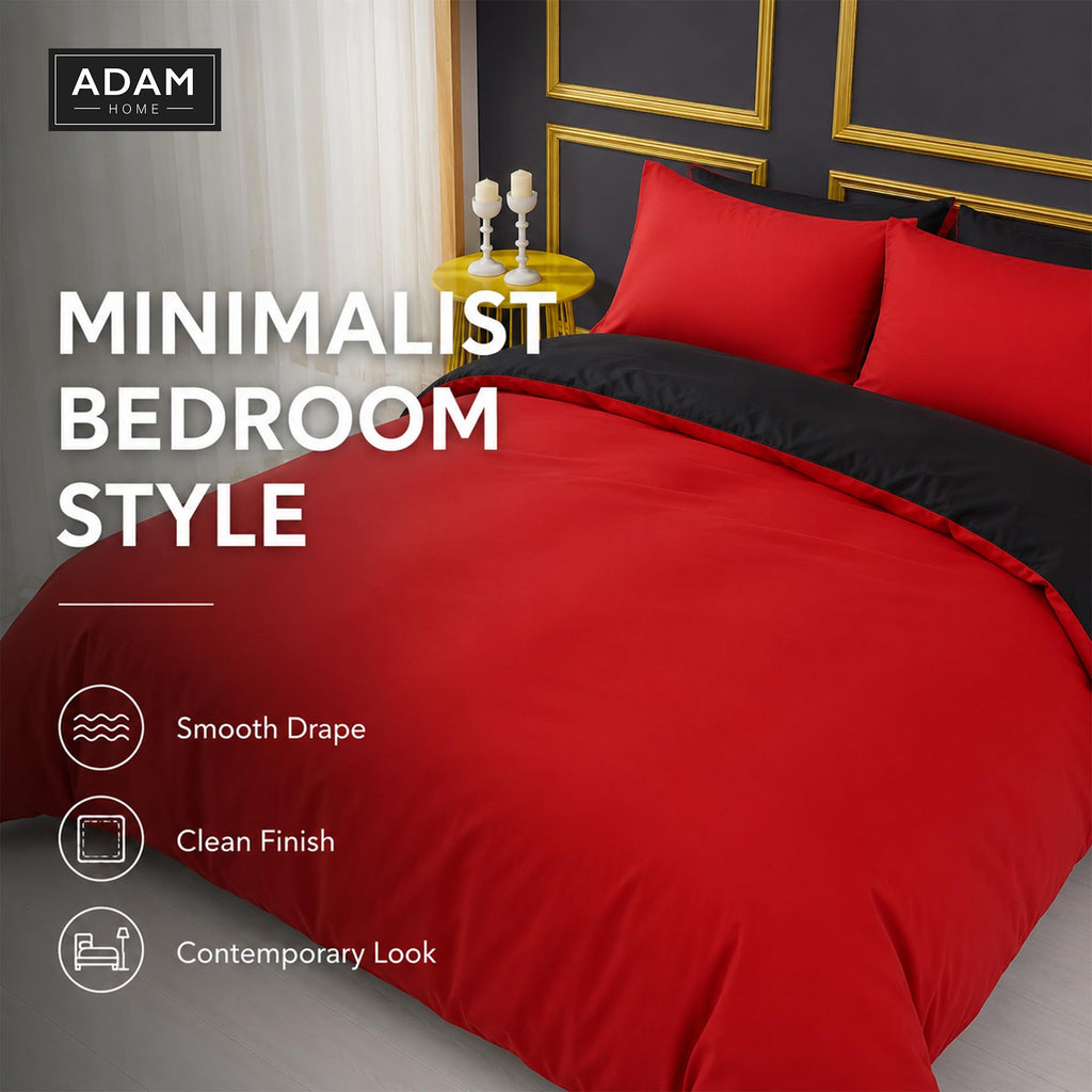Reversible Duvet Cover Set with Fitted Sheet – 7 Colours, Single to Super King (view 13)