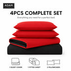 Reversible Duvet Cover Set with Fitted Sheet – 7 Colours, Single to Super King (view 17)