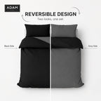 Reversible Duvet Cover Set with Fitted Sheet – 7 Colours, Single to Super King (view 2)