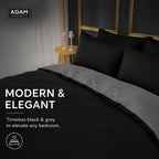 Reversible Duvet Cover Set with Fitted Sheet – 7 Colours, Single to Super King (view 7)