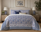 Framed Heritage Duvet Cover Set – Royal Blue