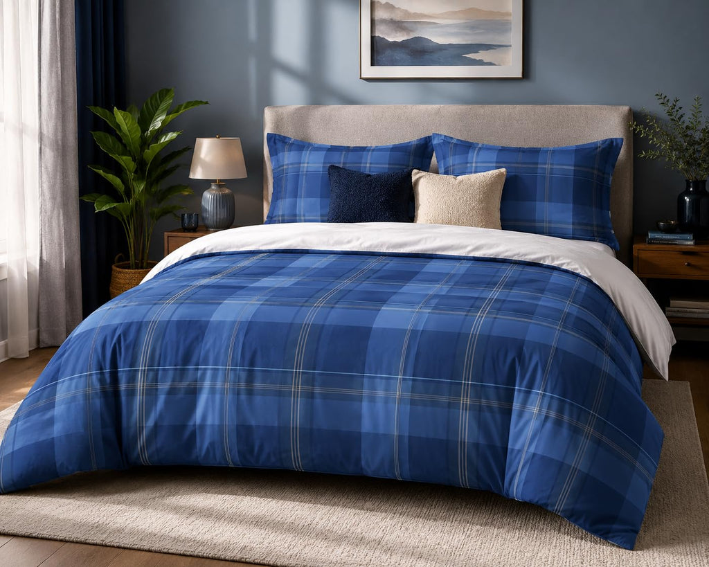 Plaid Duvet Cover Set – Royal Plaid