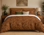 Animal Print Duvet Cover Set – Rust Leopard