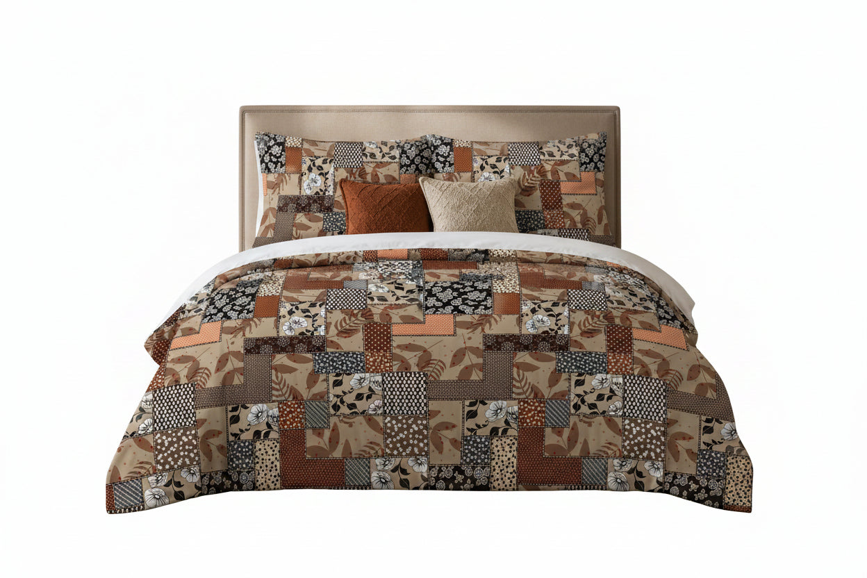 Patchwork Duvet Cover Set – Rustic Floral