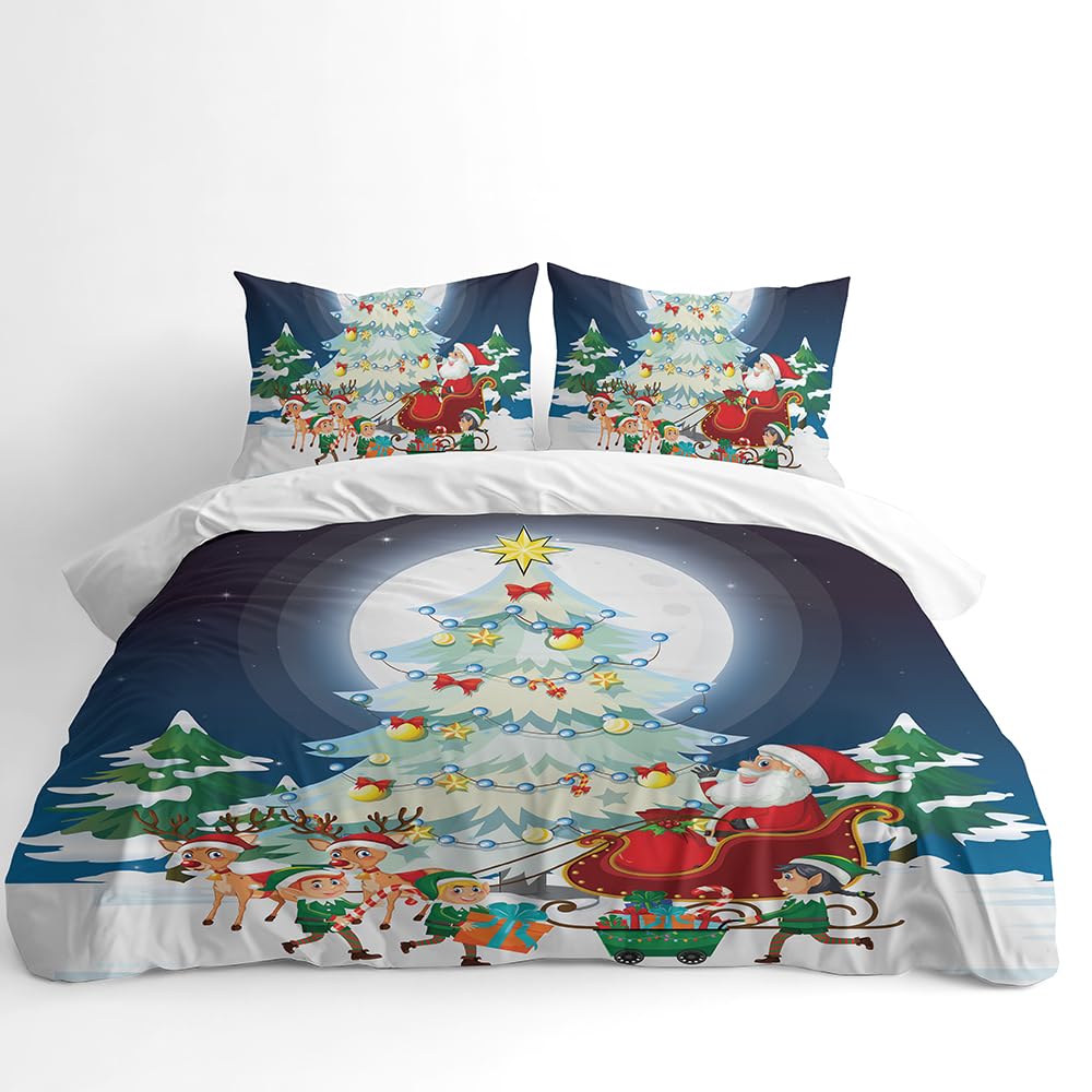 Santa & Reindeer Duvet Cover Set – Santa Claus with Children