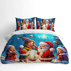 Santa & Reindeer Duvet Cover Set – Santa Claus & Kids