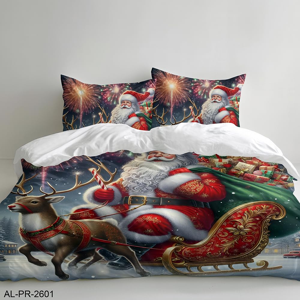 Santa & Reindeer Duvet Cover Set – 12 Designs, Single to Super King (view 4)