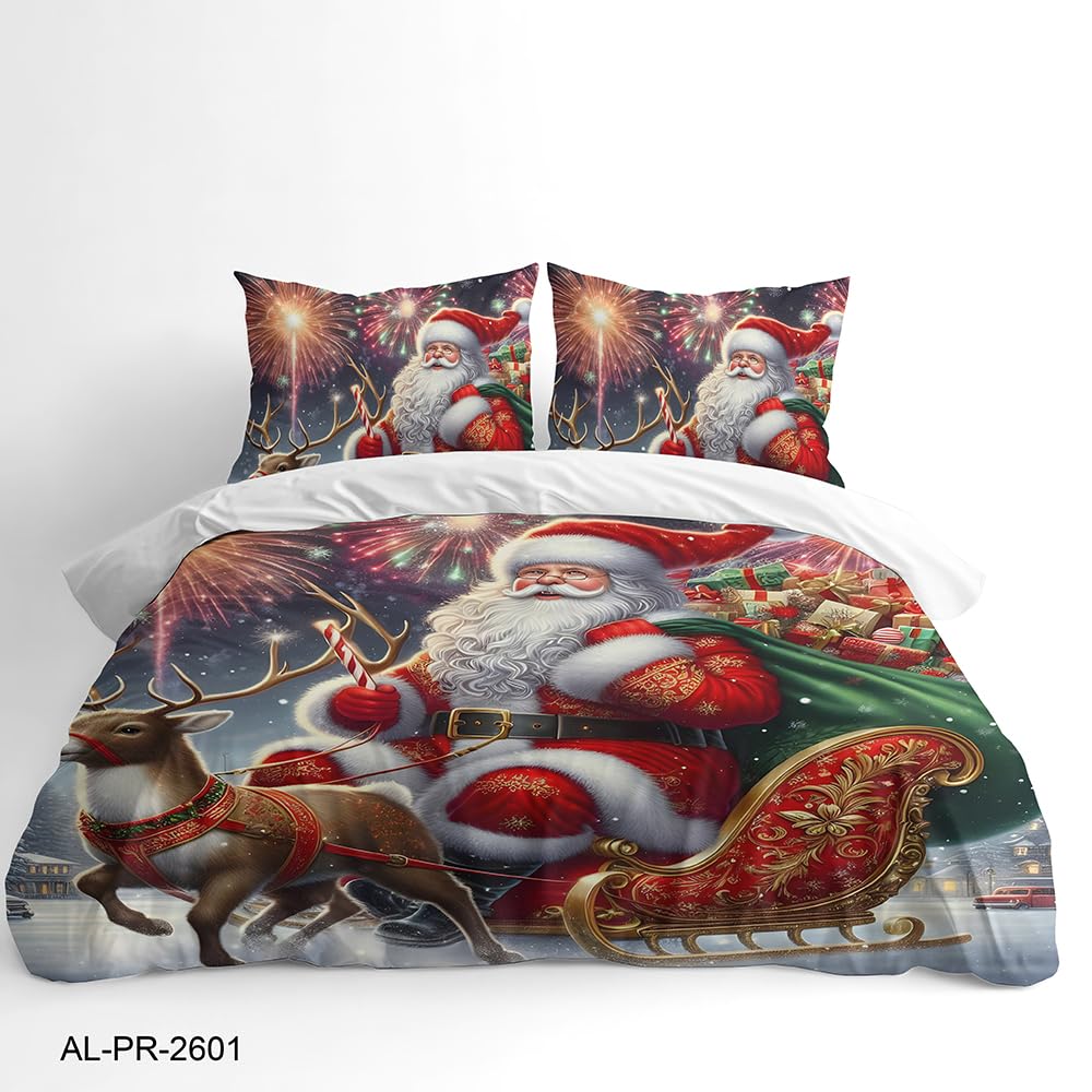 Santa & Reindeer Duvet Cover Set – Santa with Reindeer Main image