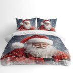 Santa & Reindeer Duvet Cover Set – Santa in Snow