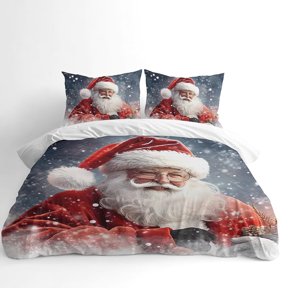 Santa & Reindeer Duvet Cover Set – Santa in Snow