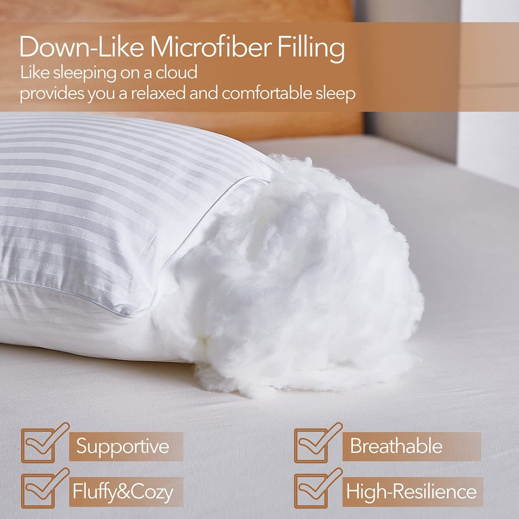 Satin Stripe Pillows 48x74 cm – Hollowfibre, Packs of 2-8