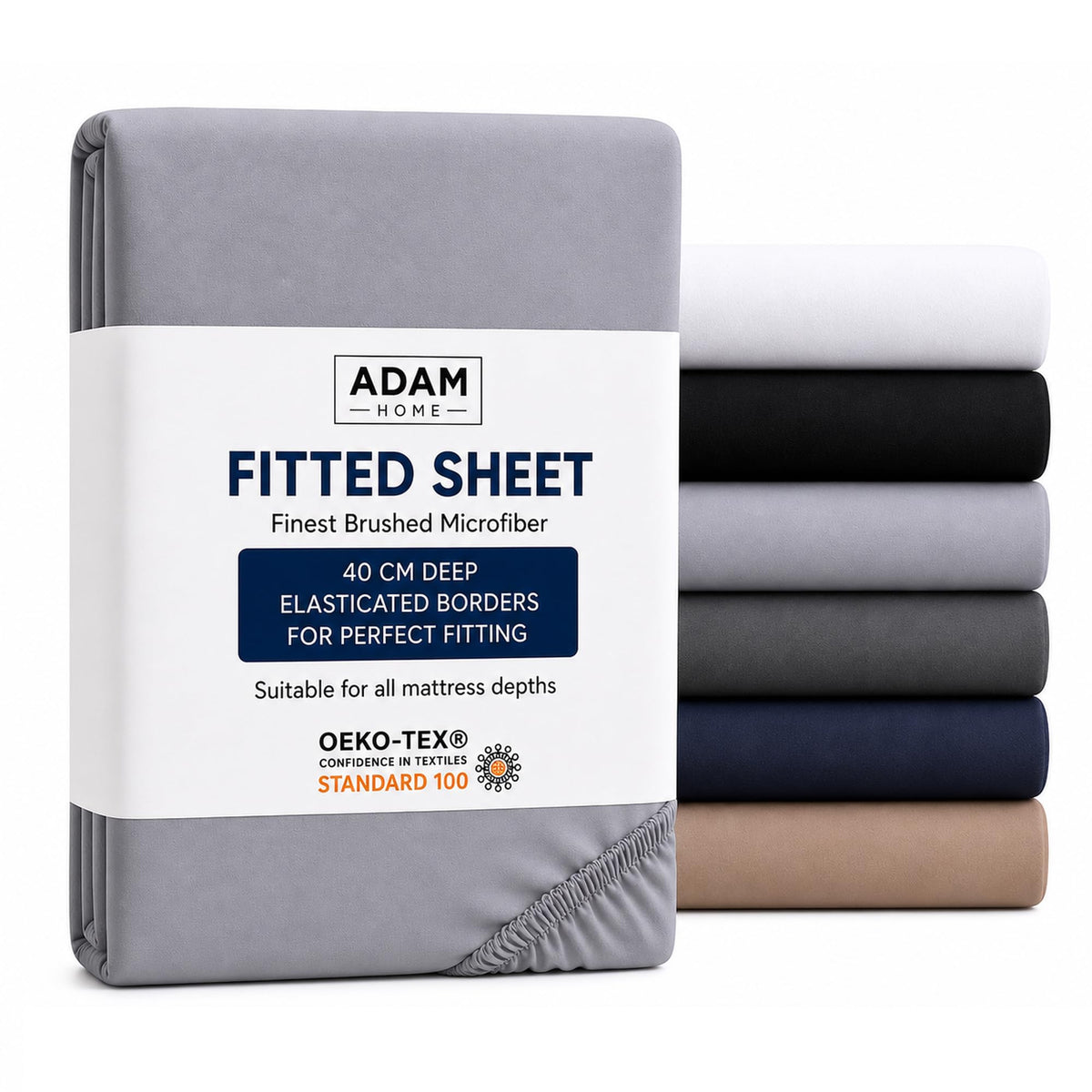 Extra Deep Fitted Sheet 40 cm – Silver Grey