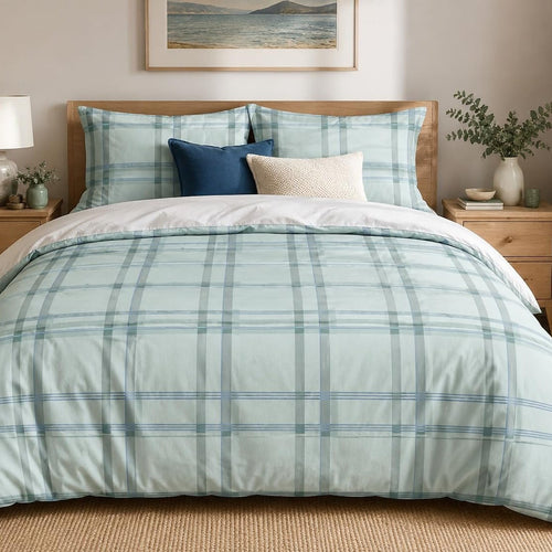 Sky Plaid Duvet Cover Set – Single to Emperor
