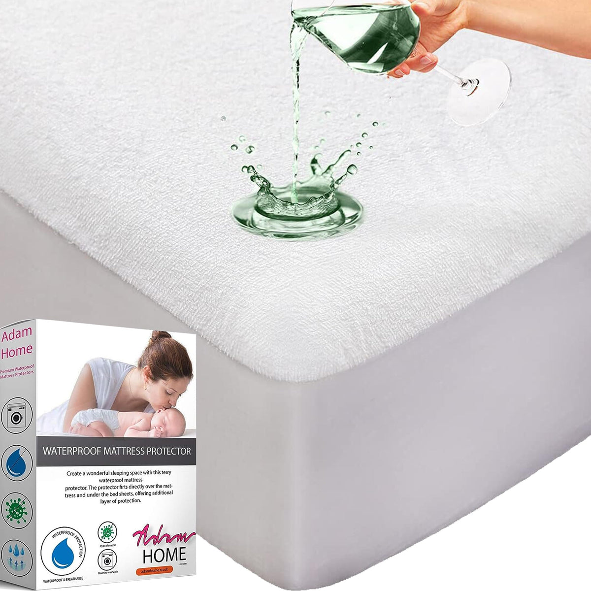 Waterproof Mattress Protector – Small double (120 x 190 cm) and Cot bed (140 x 70 cm) Main image