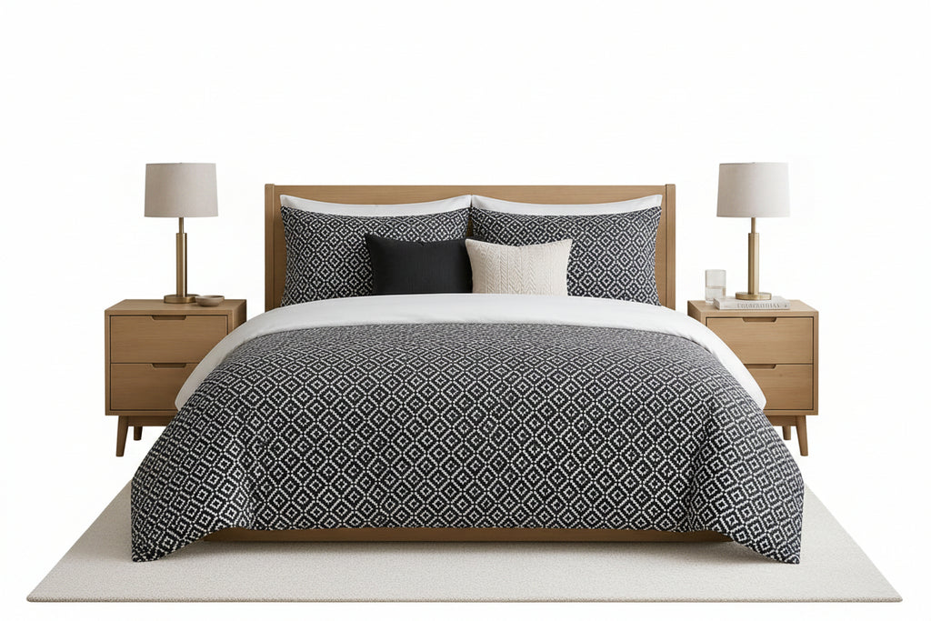 Small Plaid Duvet Cover Set – 4 Colours, Single to Emperor