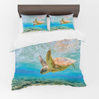 Sea Turtle Duvet Cover Set – Sunlit Lagoon Turtle
