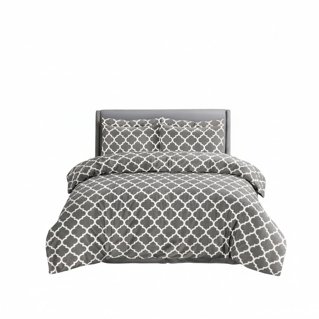 Diamond Grey Duvet Cover Set – Super King Main image