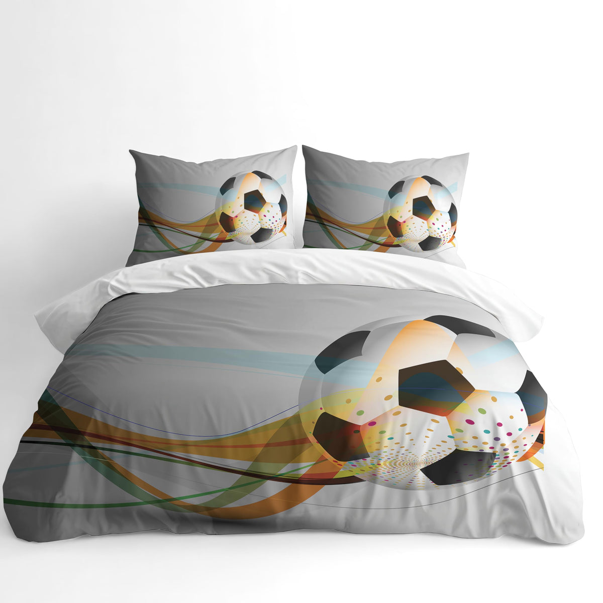 Football Duvet Cover Set – Swirled Lines on Football