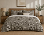 Animal Print Duvet Cover Set – Taupe Zebra