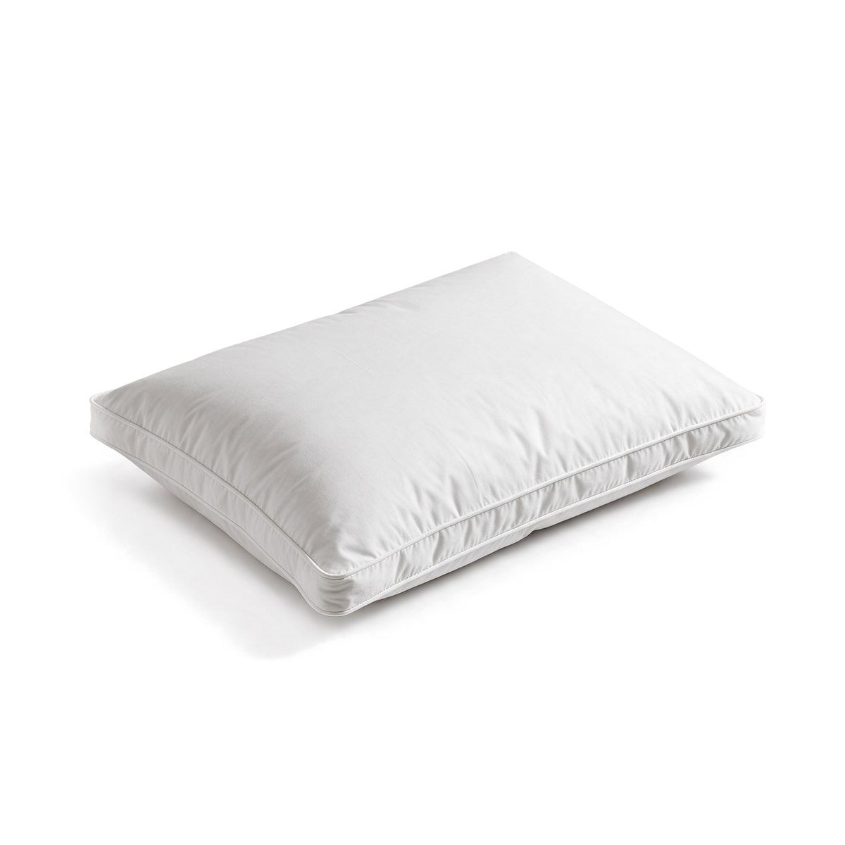 Toddler Pillow 40x60 cm, white cotton anti-allergy pillow with piped edge on white