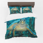 Sea Turtle Duvet Cover Set – Turquoise Reef Turtle
