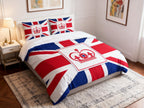 Union Jack Duvet Cover Set – Union Jack with Crown Motif
