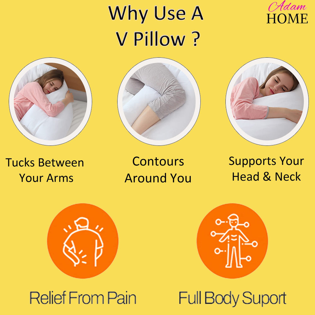 V Shaped Pillow with Pillowcase – 6 Colours (view 2)