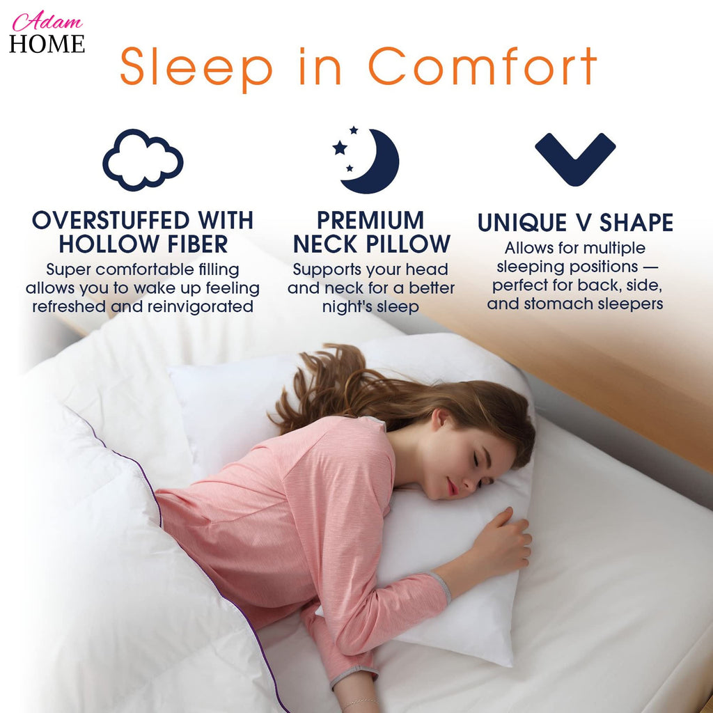 V Shaped Pillow with Pillowcase – 6 Colours (view 4)