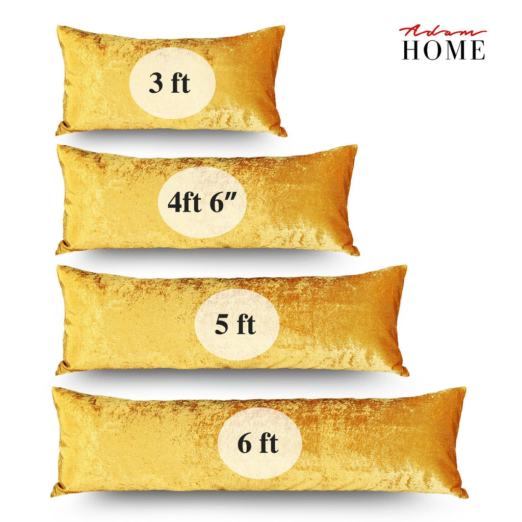 Crushed Velvet Bolster Pillow – 4 Colours, 3ft to 6ft (view 10)