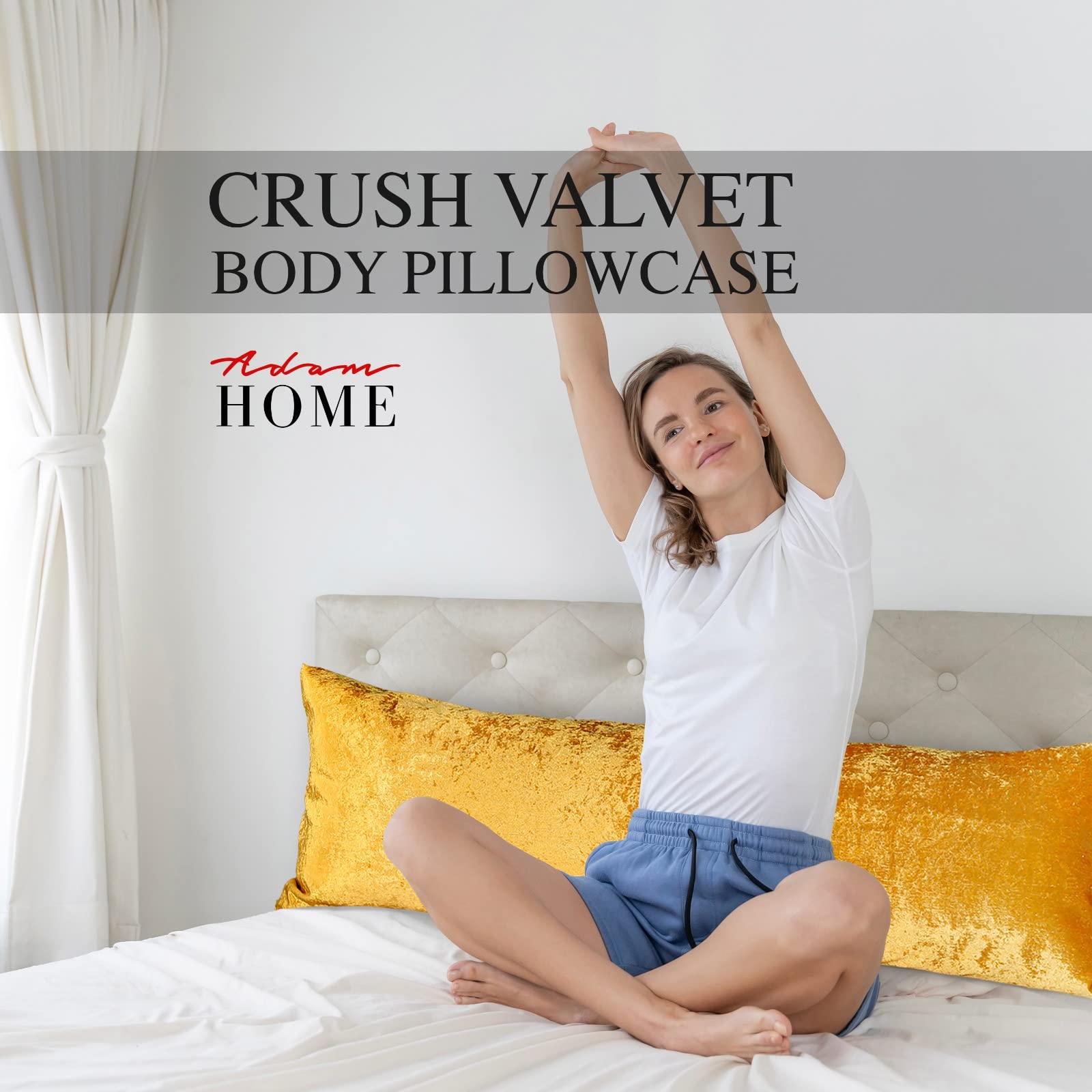 Crushed Velvet Bolster Pillow – 4 Colours, 3ft to 6ft (view 11)