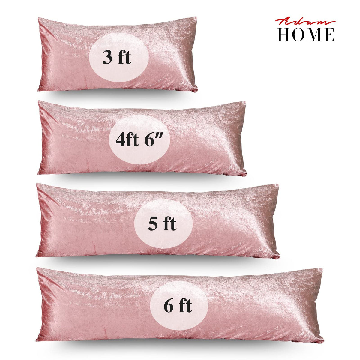 Crushed Velvet Bolster Pillow – 4 Colours, 3ft to 6ft (view 16)