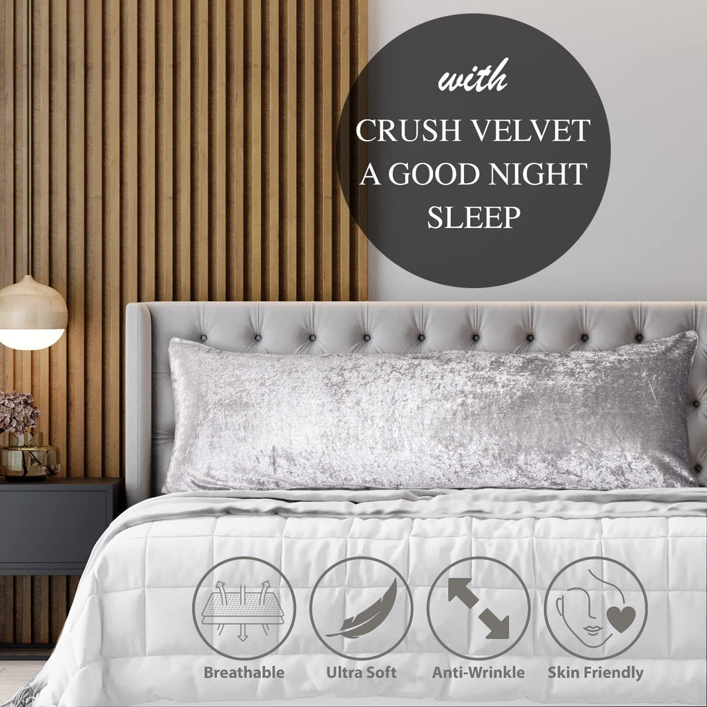 Crushed Velvet Bolster Pillow – 4 Colours, 3ft to 6ft (view 6)