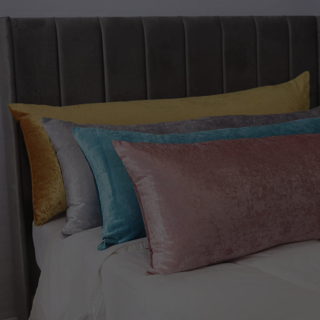 Crushed Velvet Bolster Pillow – 4 Colours, 3ft to 6ft (view 7)