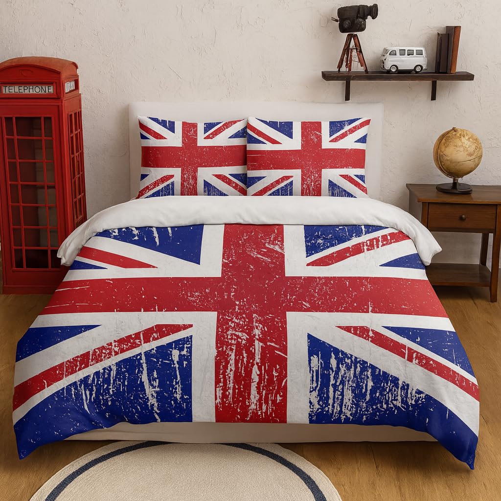 Union Jack Duvet Cover Set – Vintage Style Union Jack