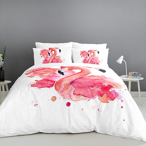 Flamingo Duvet Cover Set – Watercolor Flamingo