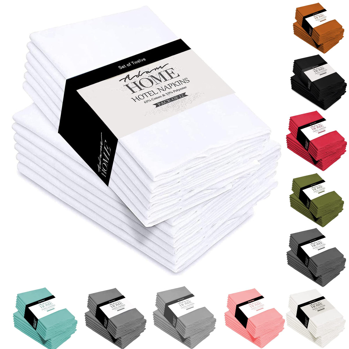 Cloth Napkins 45x45 cm – White - 12 Pack Main image