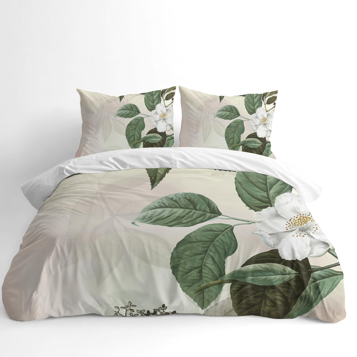 Botanical Duvet Cover Set – White Camellia