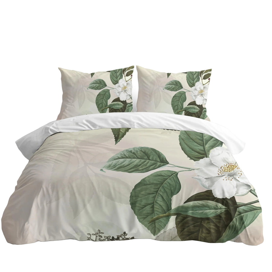 White Camellia – Botanical Duvet Cover Set