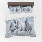 Animal Duvet Cover Set – White Horses